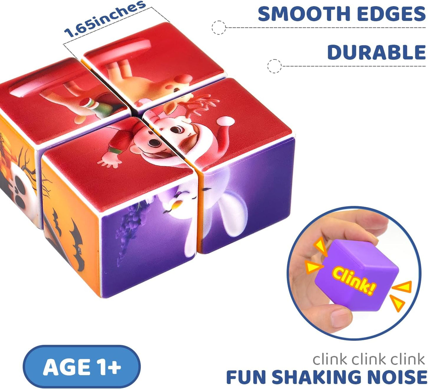 Pairez Toys Random 4 Sets of Magnetic Blocks for Toddlers, 4 Packs Total 16 PCS & 24 Patterns, Magnetic Puzzles for Kids 1-3, Preschool Learning Classroom Must Haves Puzzle Toys