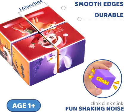 Pairez Toys Random 4 Sets of Magnetic Blocks for Toddlers, 4 Packs Total 16 PCS & 24 Patterns, Magnetic Puzzles for Kids 1-3, Preschool Learning Classroom Must Haves Puzzle Toys