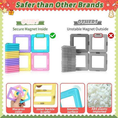 Toddler Girl Toys, Magnetic Tiles 44pcs, Birthday Gifts Ideas for Girls Age 3-5, Magnetic Building Blocks, Magnet STEM Montessori Toddler Kids Christmas Toys Gifts for 3 4 5 6 7 Year Old Girls