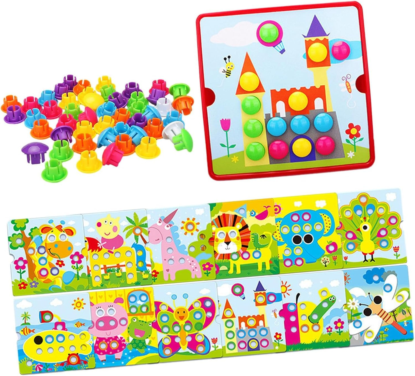 Creative Pegboard Game Set for Toddlers and Preschoolers, Style E