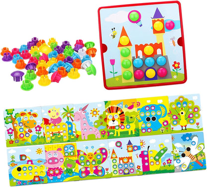 Creative Pegboard Game Set for Toddlers and Preschoolers, Style E