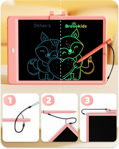 Bravokids Toys for 3-6 Years Old Girls Boys, LCD Writing Tablet 10 Inch Doodle Board, Electronic Drawing Pads, Educational Birthday Gift for 3 4 5 6 7 8 Years Old Kids Toddler (Blue)
