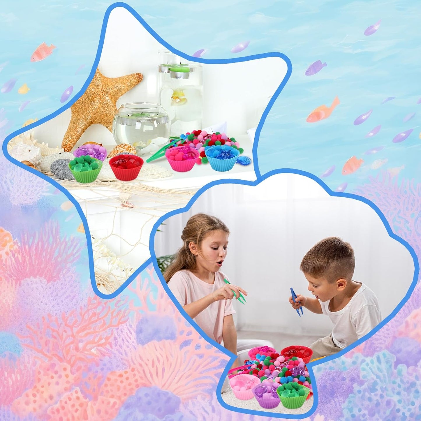 286Pcs Letters and Numbers Sensory Bin Filler Fine Motor Toys Counting Sorting 200 Felt Pompoms 76 Magnetic Letters Numbers 4 Tweezers 5 Silicone Plates 1 Storage Box for Counting Sorting DIY Crafts