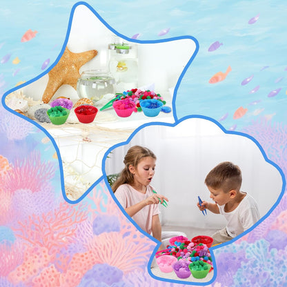286Pcs Letters and Numbers Sensory Bin Filler Fine Motor Toys Counting Sorting 200 Felt Pompoms 76 Magnetic Letters Numbers 4 Tweezers 5 Silicone Plates 1 Storage Box for Counting Sorting DIY Crafts