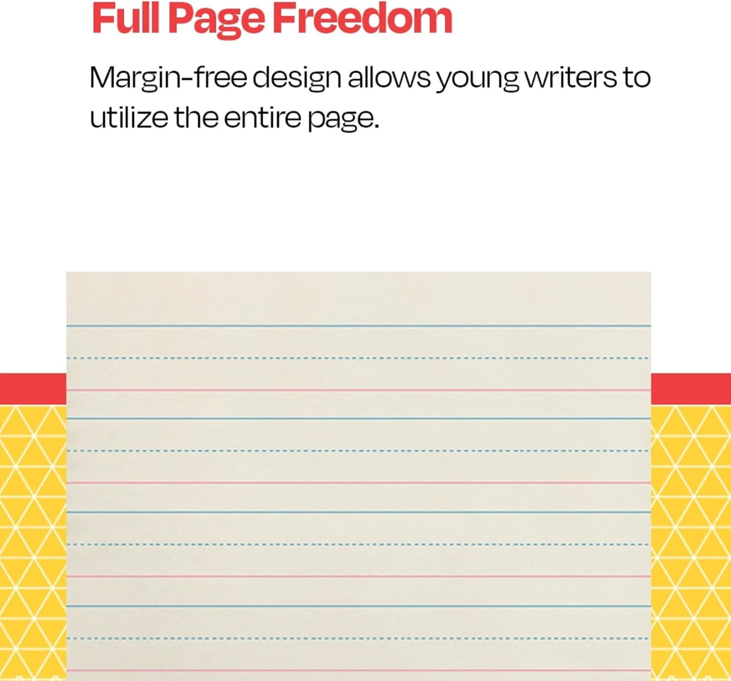 School Smart Zaner-Bloser Writing Paper, Handwriting Practice Lined Paper, Grade 2 to 3 Learning, 1/2 Inch Rule, 10-1/2 x 8 Inches, 500 Sheets