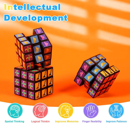 48 Pack Mini Cube Bulk, 1.18 Inch 3x3x3 Small Puzzle Cubes Set, Birthday Party Favors, Classroom Rewards Prizes, Stocking Stuffers, Easter Basket Fillers for Kids