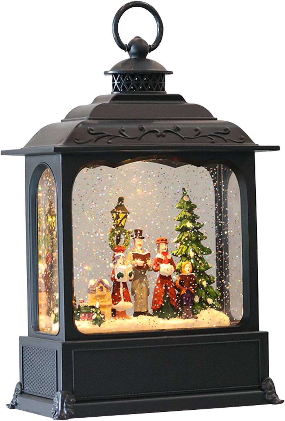 Eldnacele Musical Snow Globe Lantern with Timer, Lighted USB/Battery Operated Swirling Singing Water Glittering Lantern, Snow Globes for Adults and Kids Christmas Decoration- Santa