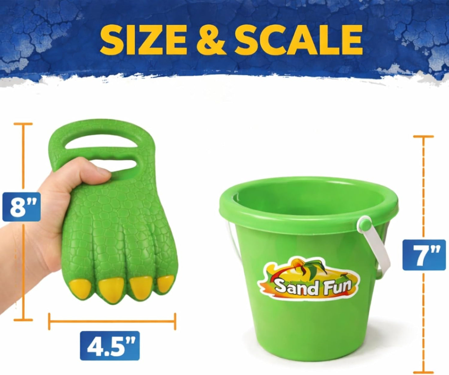 Liberty Imports 13 PCS Beach Sand Toys, Dinosaur Claw Hand Scoop Play Set with Bucket, Shovel Tools, Animal and Castle Sand Molds - Beach Sandbox Toys for Toddlers & Kids