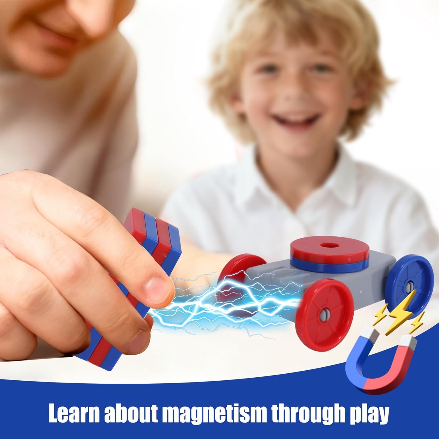 NewFamily Magnetic Science Kit for Kids, 12-in-1 STEM Physics Experiment Kit, Hands-On Magnetism Learning Toy, Ages 6 7 8 9 10 11 12