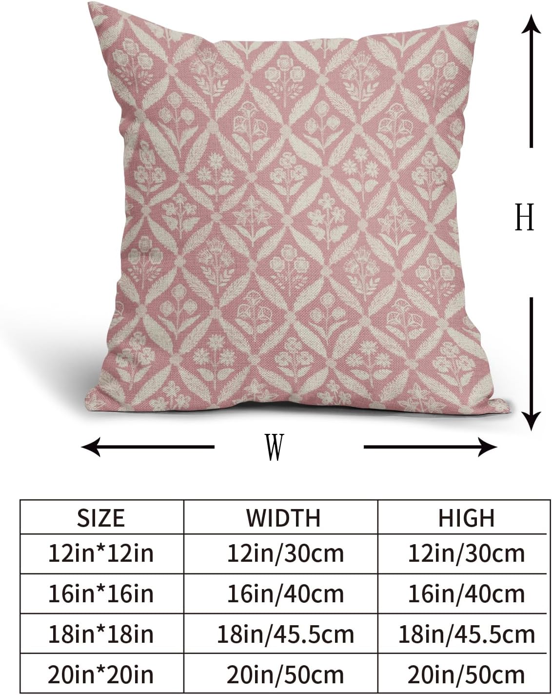 Blue Green Floral Block Print Pillow Covers 12X20 Set of 2, Flower Pattern Spring Summer Print Decorative Throw Pillow Covers Outdoor Farmhouse Seasonal Cushion Case Couch Sofa Bed Decor