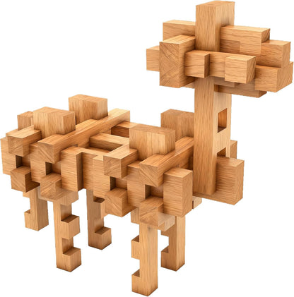 15 in 1 STEM Wooden Building Blocks -15+ Shapes, 3D Puzzle, Logic Brain Games, Educational Toys Gift for Kids and Classroom, Montessori STEM Toys for Ages 5+ to Adults