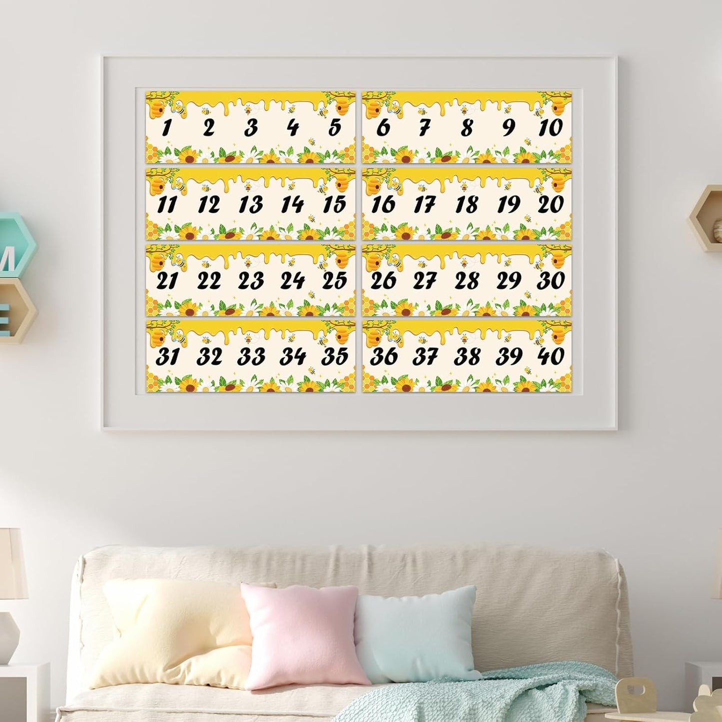 Number Line for Classroom Wall (-20 to +120) Boho Heart Shape Number Bulletin Board for Students Math Learning Boho Bulletin Border Decor Numbers Boarder Strips for Home School