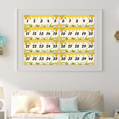 Number Line for Classroom Wall (-20 to +120) Boho Heart Shape Number Bulletin Board for Students Math Learning Boho Bulletin Border Decor Numbers Boarder Strips for Home School