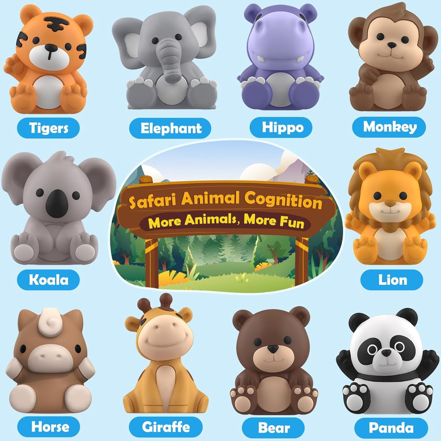 Learning Toys for 1,2,3 Year Old Toddlers, 20Pcs Farm Animals Toys Montessori Counting, Matching & Sorting Fine Motor Games, Christmas Birthday Easter Gift for Baby Boys Girls Age 12-18 Months