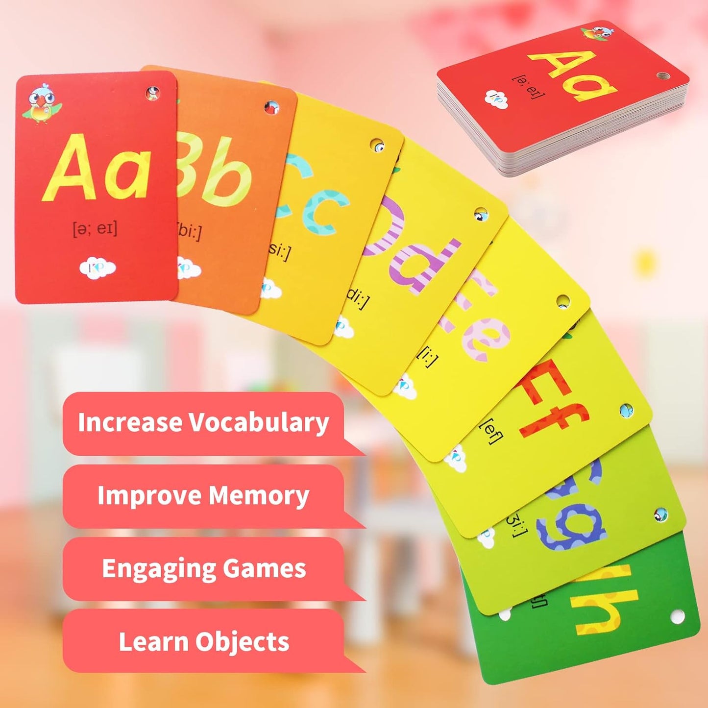 Toddler Number Flash Cards,No.123 Sight Words with Pictures Preschool Kids Flash Cards 28 Pcs with Ring(Number)