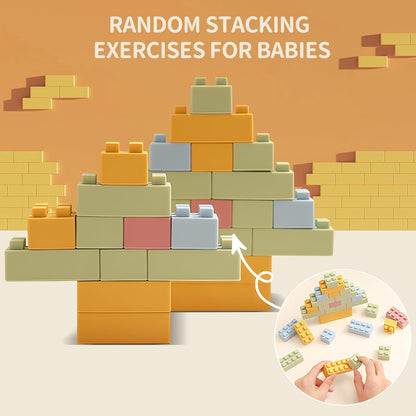 Soft Building Blocks for Toddlers, Large Building Blocks Stacking Blocks for Babies 6 Months and Up Stem Toddler Gifts, Teething Toys, 40 PCS