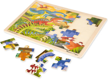 Melissa & Doug Under The Sea Ocean Animals Wooden Jigsaw Puzzle with Storage Tray (24 pcs)