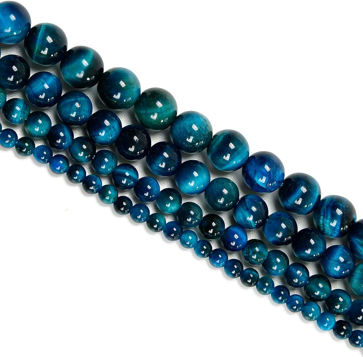 NCB 100pcs Original Natural Stone Beads Gemstone Round Loose Beads 6mm 8mm 10mm (Blue Aventurine, 6mm 100Beads) - Colors A