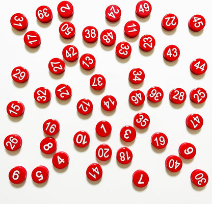1-50 Magnetic Numbers, Magnets with Number for Dry Erase Boards, Round Number Refrigerator Magnets for Whiteboard in Home and Office (0.8" Diameter, Black)