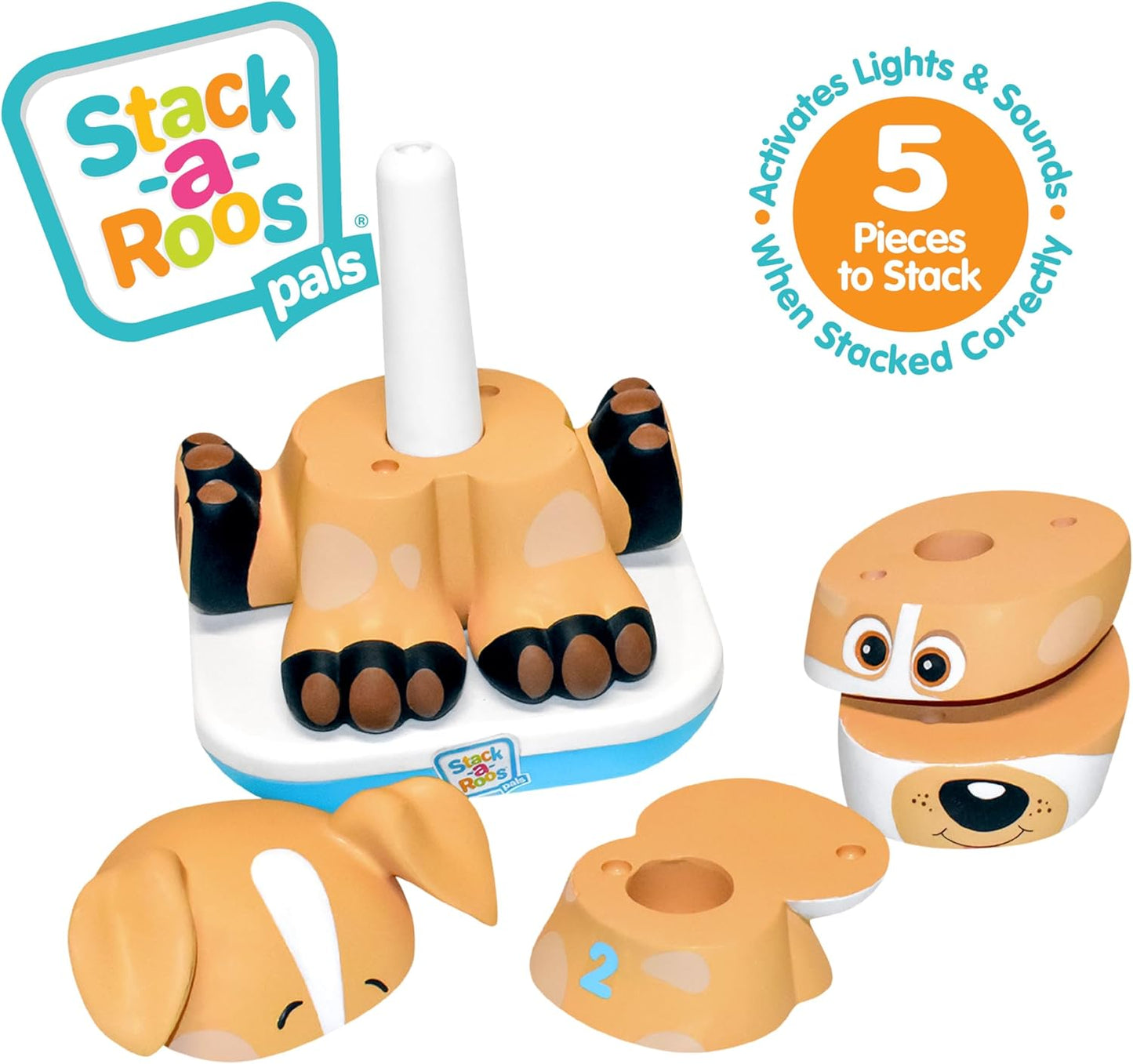 Stack-a-Roos Baby Giraffe by Salus Brands - Animal Stacking Toy, Educational Early Learning Toy for Infants Babies Toddlers, Age 12+ Months - Great Baby Gifts, STEM