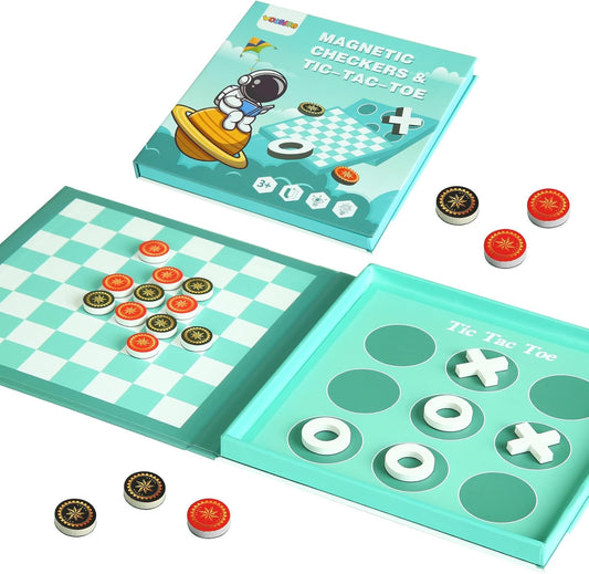Magnetic Fishing Game for Toddlers Ages 3-8 – Montessori Wooden Educational Toy with 28 Fish – Preschool Learning Toy for Fine Motor Skills, Travel, Airplane & Road Trips