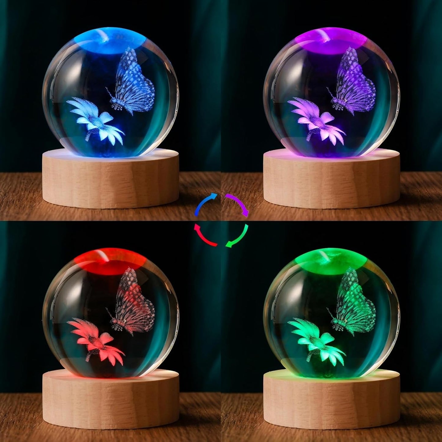 3D Solar System 60mm Crystal Ball Astronomy Universe Gifts 3D Solar System Planets Model Science Space Themed Physics Gifts Night Light lamp for Kids Men Him Science Teacher