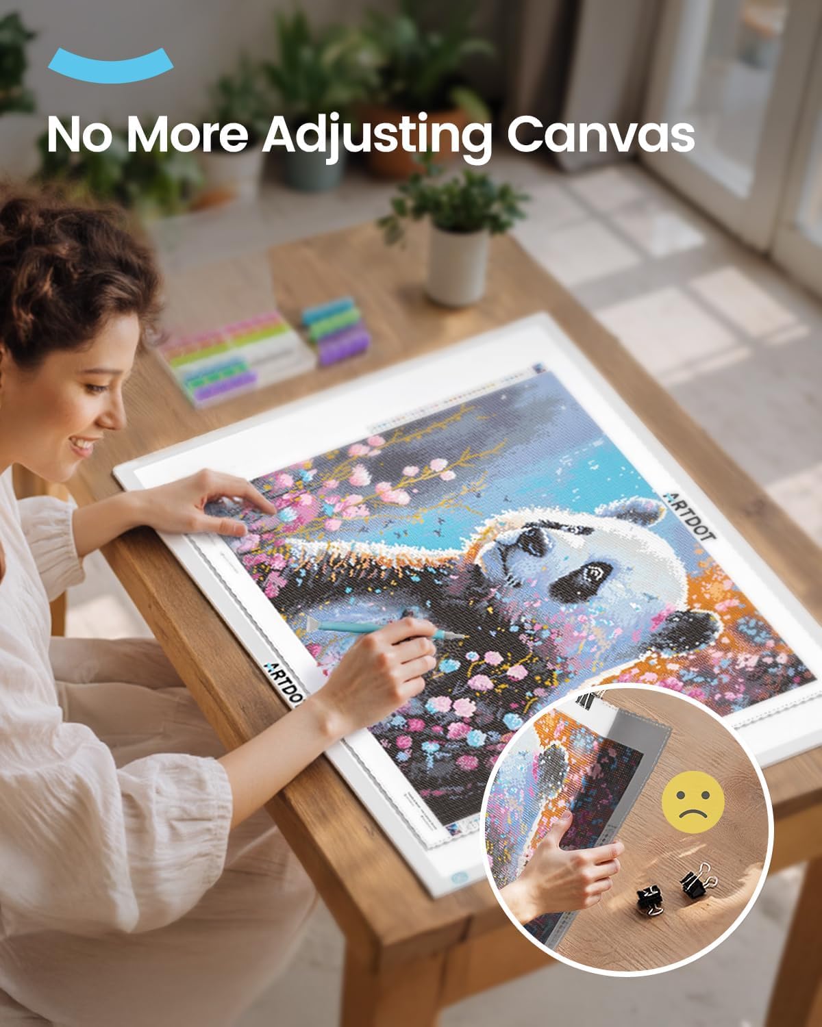 ARTDOT A4 LED Light Pad for Diamond Painting Kits for Adults, USB Powered Adjustable Brightness Diamond Art Light Board with Accessories