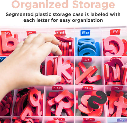 Magnetic Foam Letters for Kids - Classroom Alphabet Letters Kit 284 Pcs with CVC Cards - Montessori ABC Board Magnets