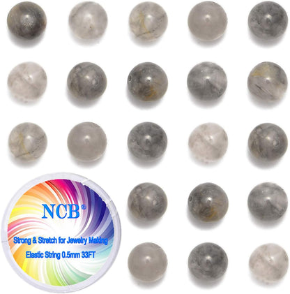 NCB 100pcs Original Natural Stone Beads Gemstone Round Loose Beads 6mm 8mm 10mm (Blue Aventurine, 6mm 100Beads) - Colors A