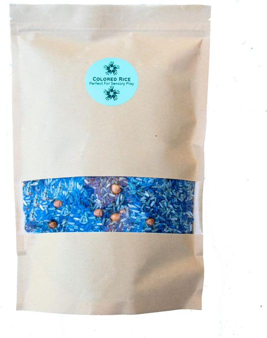 Winter Sensory Rice, Colored Rice, Sensory Play, Sensory Bin, Sensory Play, Sensory Bin Tools, Sensory Bin Filler (12 Cups)