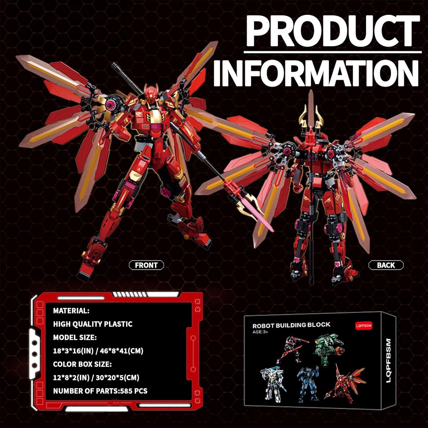 Ice Warrior Mech Building Blocks Sets Transforming Mech Robot Building Kits Mech Action Figures Model Toys Gift for Adults Kids Teens 561 PCS