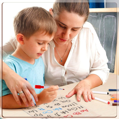 Personalized Name Trace Board Reusable ABC Letter Numbers Shapes Tracing Handwriting Practice Boards Custom Acrylic Dry Erase Board for Studs Preschool Learning Supplies Gift Classroom (4Pcs)