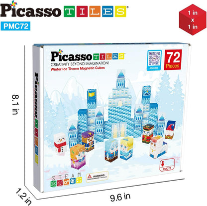 PicassoTiles Infinite Magnetic Puzzle Magic Cube Easy-Connect Brain Teaser Toy Set Magnet Pattern Block Matching Toys Free Ideabook 150+ Inspirations STEM Learning Kids Boys&Girls Age3+ PTC25