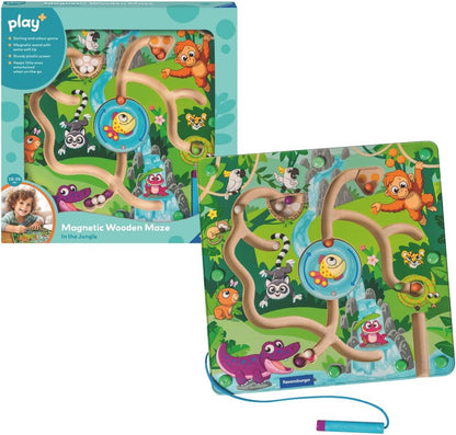 Ravensburger Play+ Magnetic Wooden Maze - in The Jungle | Interactive Sorting Game | Encourages Problem Solving & Focus