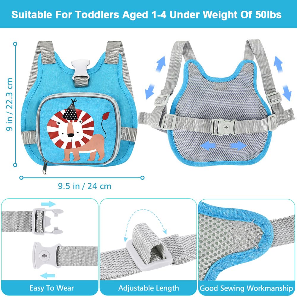 Accmor Toddler Harness Leash + Reflective Anti Lost Wrist Link, Cute Car Kids Back Pack with Hand Strap Collapsible Child Walking Restraint Belt Tether Hold Baby Boys Close for Outdoor Travel