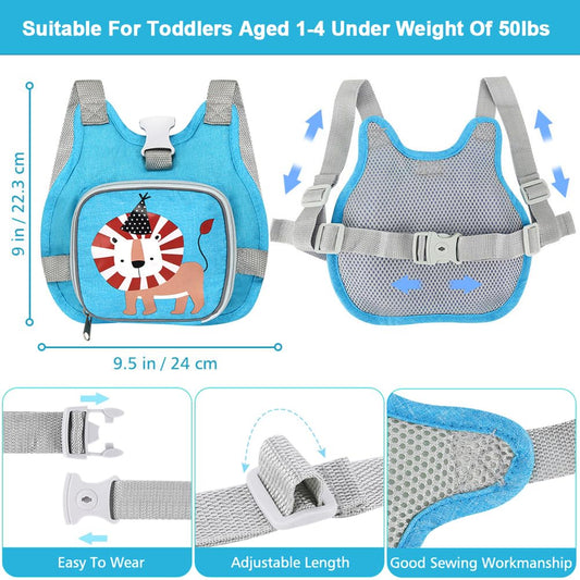 Accmor Toddler Harness Leash + Reflective Anti Lost Wrist Link, Cute Car Kids Back Pack with Hand Strap Collapsible Child Walking Restraint Belt Tether Hold Baby Boys Close for Outdoor Travel