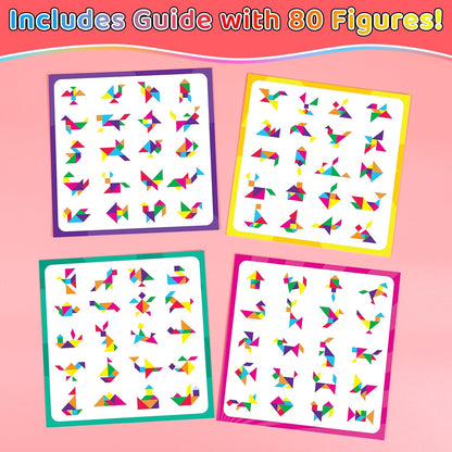 30pcs Tangram Puzzle Wooden Valentines Day Cards Gifts Kids Classroom Valentine’s Greeting Cards Classroom Exchange School Supplies Return Gifts For Birthday Party Favors Goodie Bags Stuffers Bulk Toy
