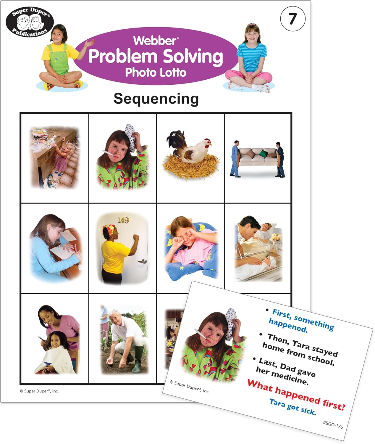 Super Duper Publications | Webber® Problem Solving Bingo, Inferencing, Sequencing, Analogies, Classifying, Predicting, and What Doesn't Belong Cards | Educational Resource for Children