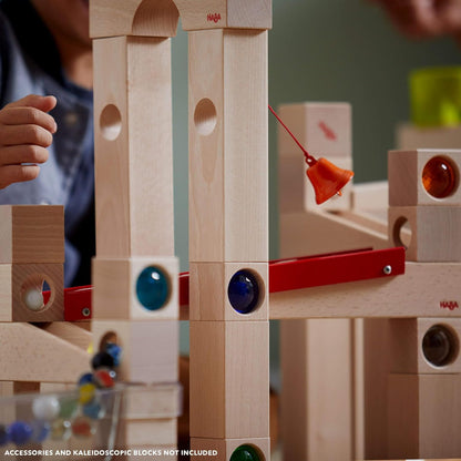 HABA Wooden Marble Run Ball Track Building Set for 4-10 Year Olds, STEM Toy with 49-Piece Wooden Track and Marbles, Montessori Toys for 4 Year Olds