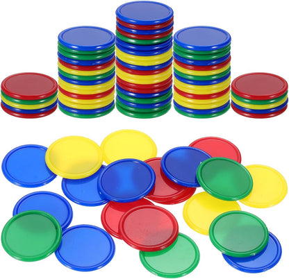 uxcell 100Pcs 0.8 Inch Plastic Poker Chips, Mini Bingo Chips Learning Counters Counting Counters Disks Markers Opaque Game Tokens for Game Play Math Counting, Yellow