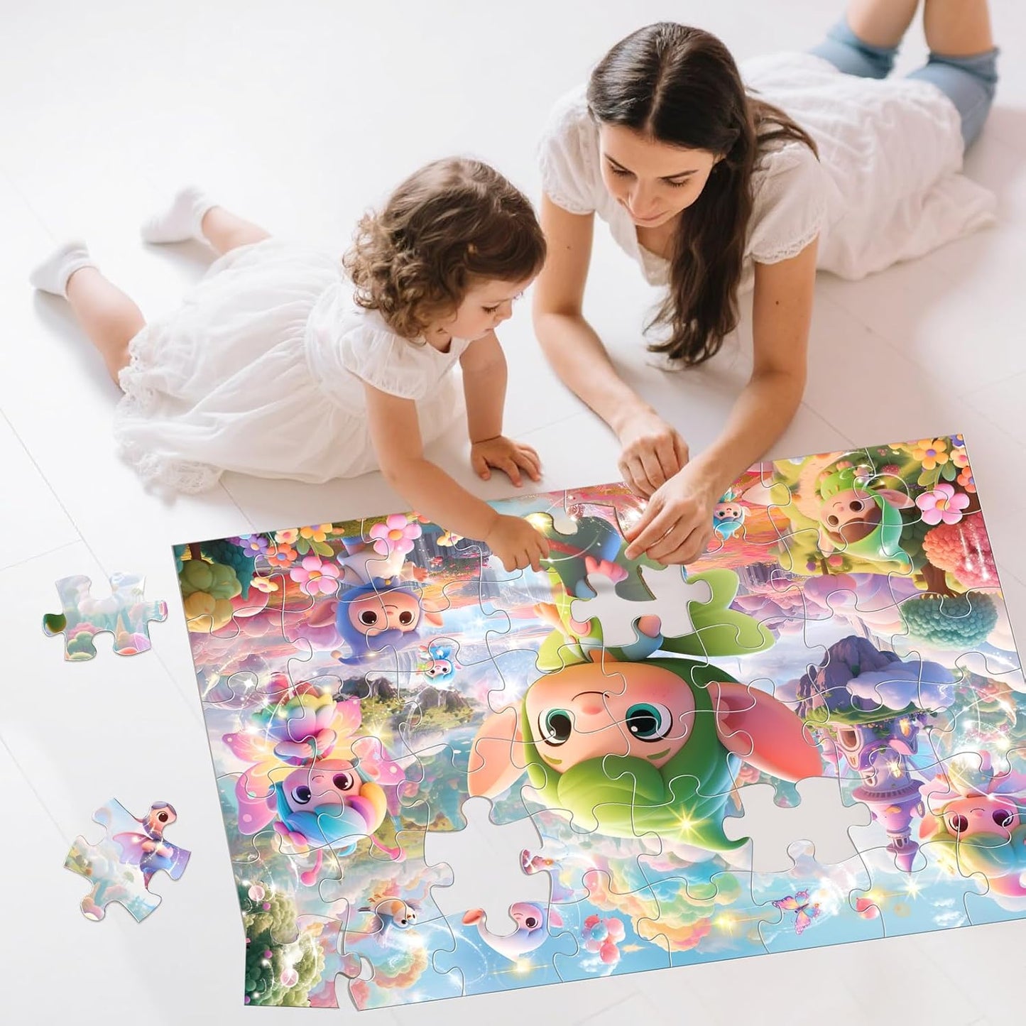 Jumbo Floor Puzzle for Kids,48 Piece Unicorn Large Jigsaw Puzzles,Puzzle for Toddler Ages 3-5,Fun Educational Preschool Learning Toy Easter Gift for Boys & Girls Ages 4-8