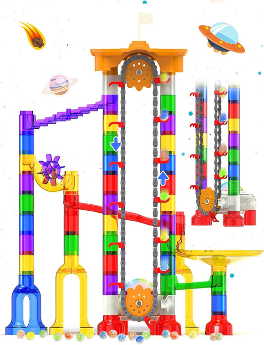 Motorized Marble Run - Marble Runs Stem Toys for Kids 4-8 8-12 - Construction Building Educational Space Toys 5-7 8-10 - Birthday for Boys and Girls