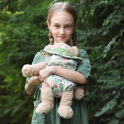 GAGAKU Baby Doll Carrier for Little Girls, Reborn Doll Accessories for Toddlers 3+ Years Old, Kids Toy Baby Dolls Sling Carrier - Pink - Moonflower
