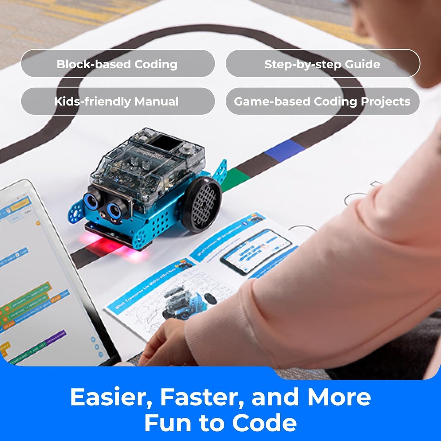 Makeblock mBot2 Coding Robot for Kids, Code Learning Support Scratch & Python Programming, Robotics Kit for Kids Ages 8-14 and up, Building STEM Robot Toys Gifts for Boys Girls