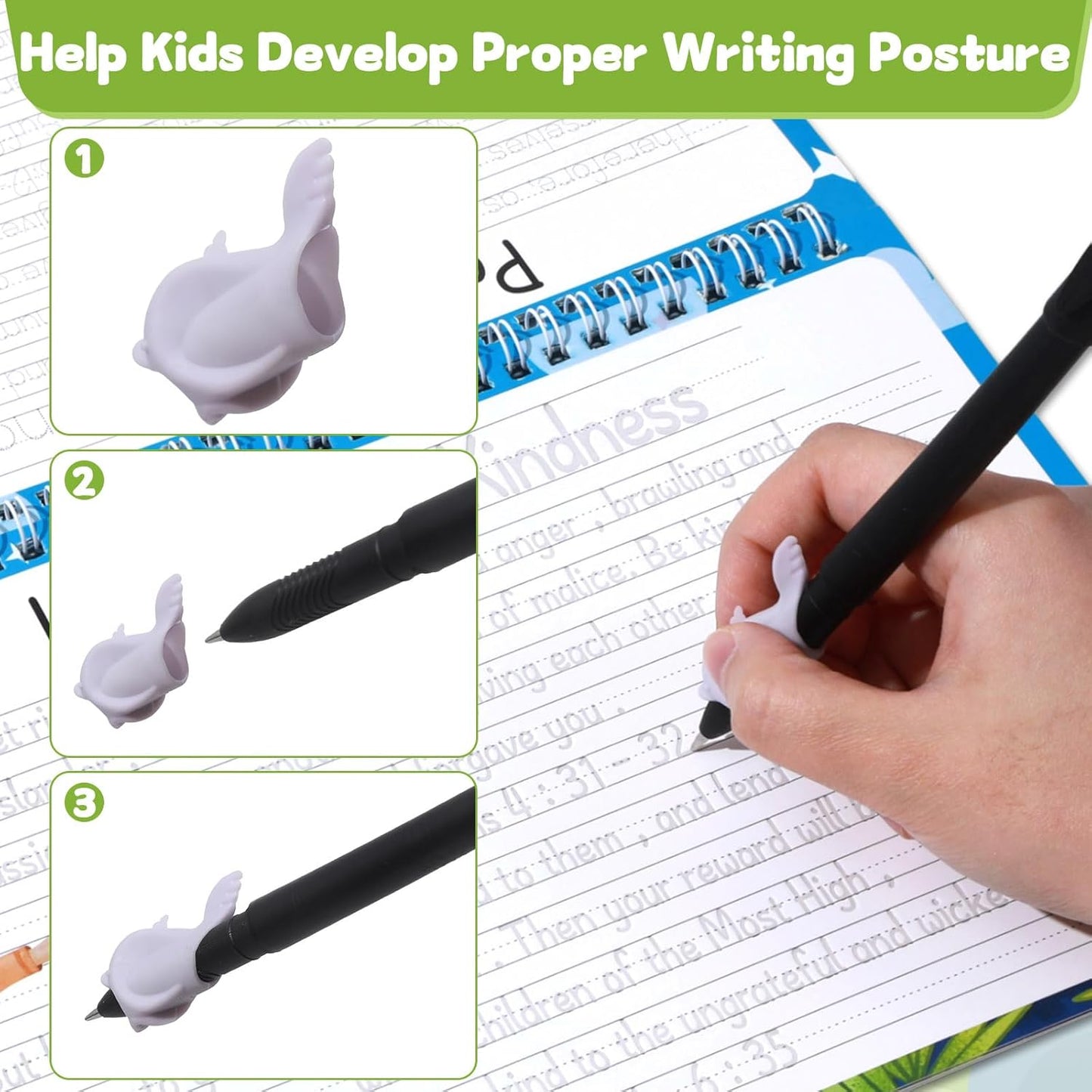 gisgfim Bible Magic Grooved Writing Practice Books for Kids Reusable Grooved Handwriting Workbooks for Kids Ages 3-8 Tracing Bible Magic Copybooks for Christian Sunday School Gifts Prizes（Cursive）