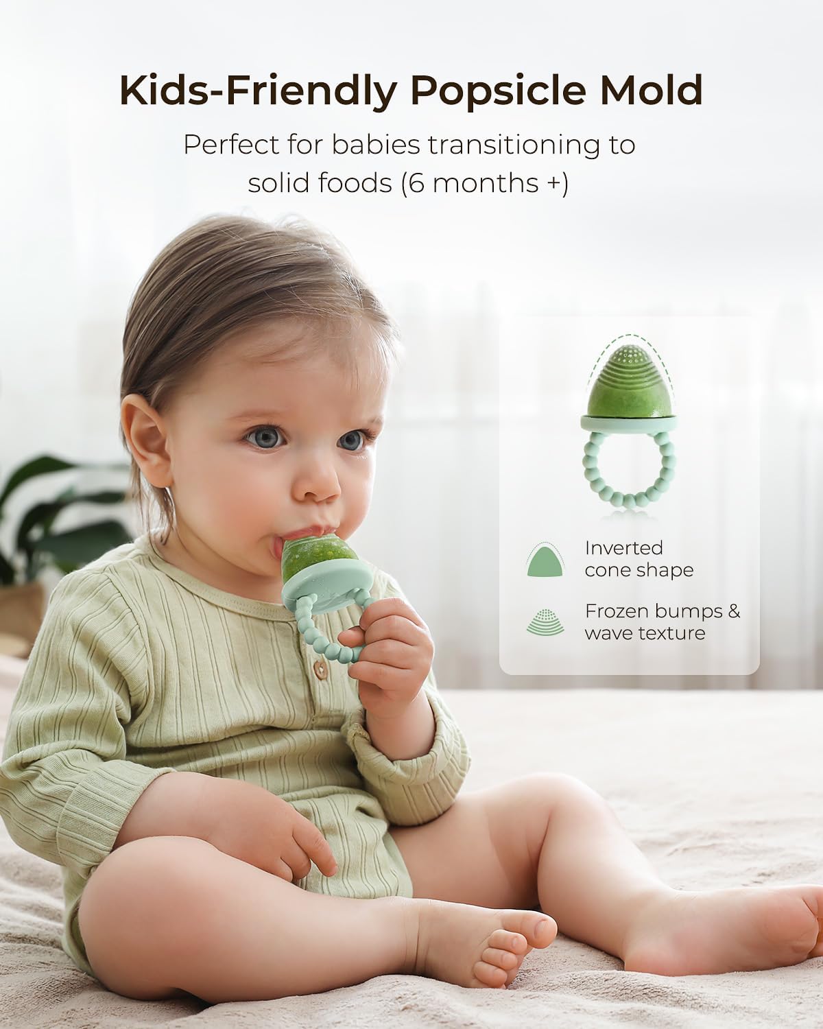 All-Silicone Baby Popsicle Molds with Sticks, AODISTUCE 1oz Popsicle Molds for Babies Breastmilk Popsicles Molds for Teething Relief, Frozen Treats Maker Popsicle Maker Ice Pop Mold for Toddlers Kids