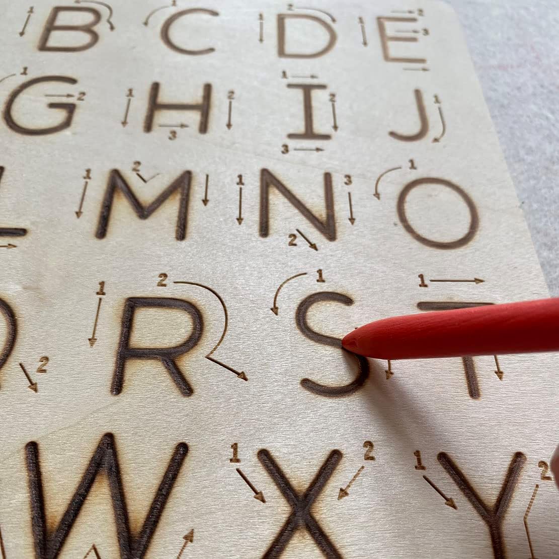 Wooden Letters Practicing Board,Reusable Handwriting Alphabet Tracing Board Double-Sided Toddlers and Preschool Gifts Learning Toys Learning to Write ABC for Kids Ages 3-8