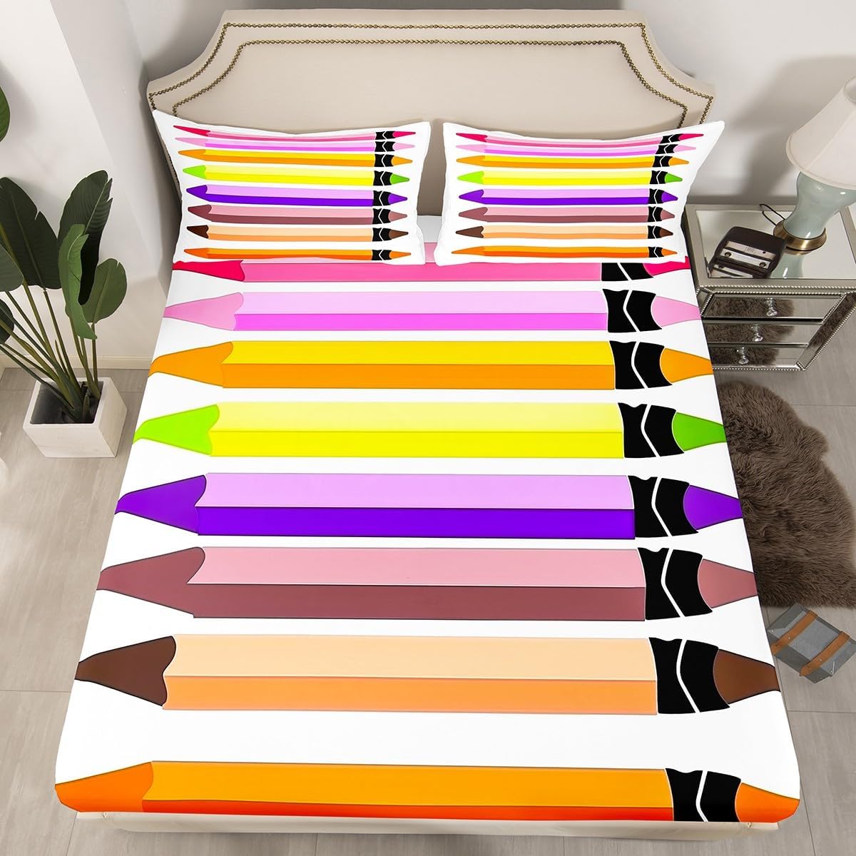 Chemistry Bed Sheets for Kids Teens Girls Boys,Chemical Experiment Fitted Sheet Twin,Science Themed Sheets for Math Lovers,Chemistry Lab Bedding Set,White and Black