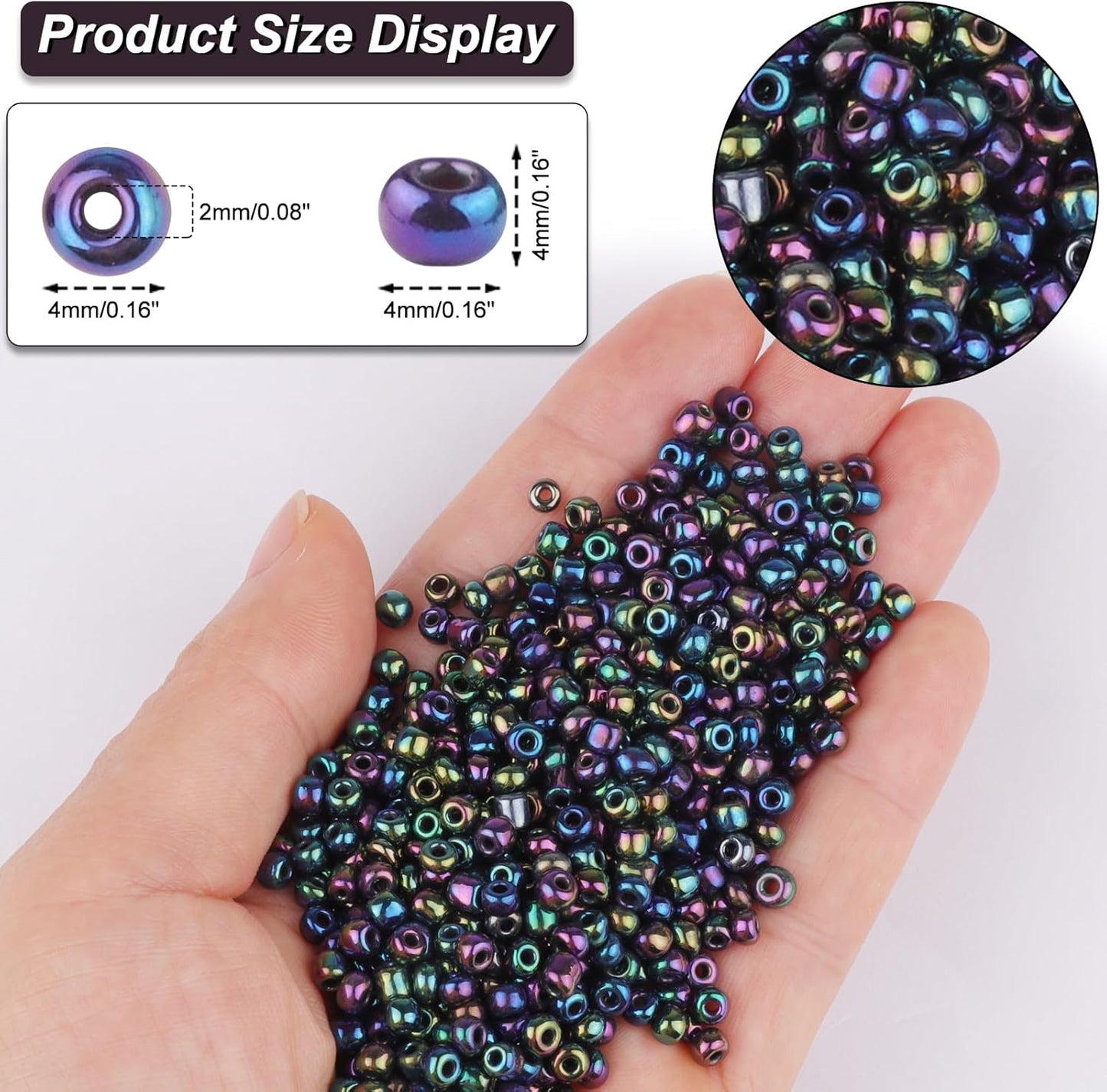 10100 Pcs Size 11/0 Glass Seed Beads, 2 mm Dark Green Small Mini Spacer Loose Pony Beads for Jewelry Making and DIY Crafts - Colors B