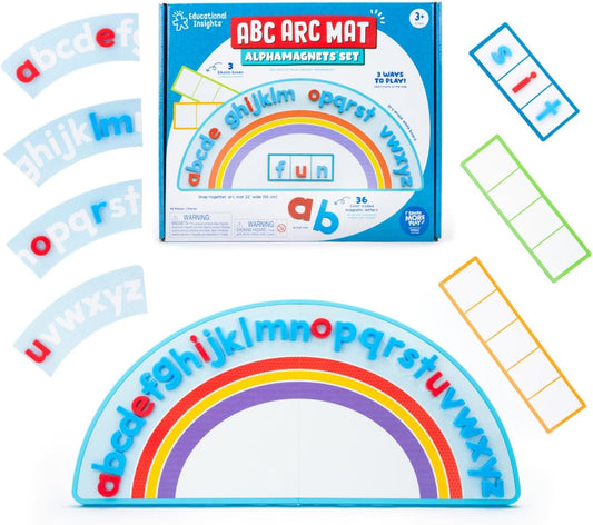 Educational Insights ABC Arc Mat AlphaMagnets Set – Alphabet Magnets for Kids, Magnetic Spelling Set & Letter Learning Board, Classroom or Homeschool ABCs Activity for Kids Ages 3-5